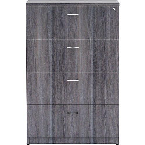 Lorell Essentials Series 4-Drawer Lateral File 54.8" Height x 35.5" Width x 22" Depth Lateral File, x 1" Thickness Top - 4 x File Drawer(s) - Finish: Weathered Charcoal Laminate (LLR69624)