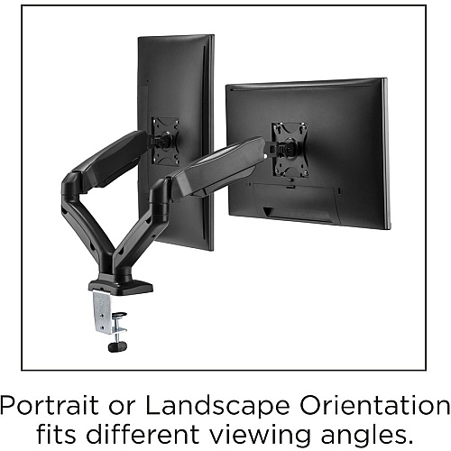 Lorell Mounting Arm for Monitor - Black Height Adjustable - 2 Display(s) Supported - 14.30 lb Load Capacity - 75 x 75, 100 x 100 - 1 Each (LLR99801)