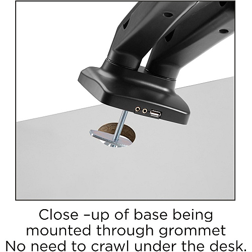 Lorell Mounting Arm for Monitor - Black Height Adjustable - 2 Display(s) Supported - 14.30 lb Load Capacity - 75 x 75, 100 x 100 - 1 Each (LLR99801)