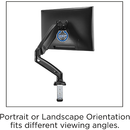 Lorell Mounting Arm for Monitor - Black Height Adjustable - 1 Display(s) Supported - 14.30 lb Load Capacity - 75 x 75, 100 x 100 - 1 Each (LLR99800)