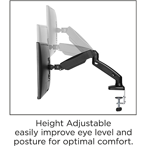 Lorell Mounting Arm for Monitor - Black Height Adjustable - 1 Display(s) Supported - 14.30 lb Load Capacity - 75 x 75, 100 x 100 - 1 Each (LLR99800)