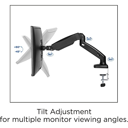Lorell Mounting Arm for Monitor - Black Height Adjustable - 1 Display(s) Supported - 14.30 lb Load Capacity - 75 x 75, 100 x 100 - 1 Each (LLR99800)