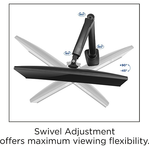 Lorell Mounting Arm for Monitor - Black Height Adjustable - 1 Display(s) Supported - 14.30 lb Load Capacity - 75 x 75, 100 x 100 - 1 Each (LLR99800)