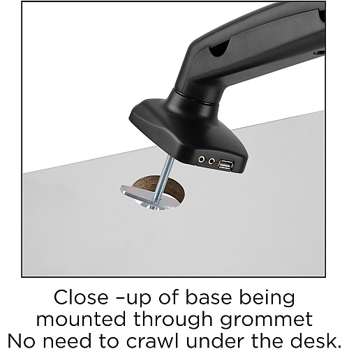 Lorell Mounting Arm for Monitor - Black Height Adjustable - 1 Display(s) Supported - 14.30 lb Load Capacity - 75 x 75, 100 x 100 - 1 Each (LLR99800)