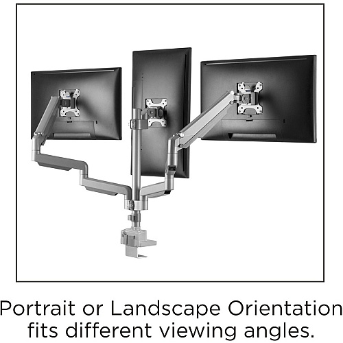 Lorell Mounting Arm for Monitor - Gray Height Adjustable - 3 Display(s) Supported - 15.40 lb Load Capacity - 75 x 75, 100 x 100 - 1 Each (LLR99804)