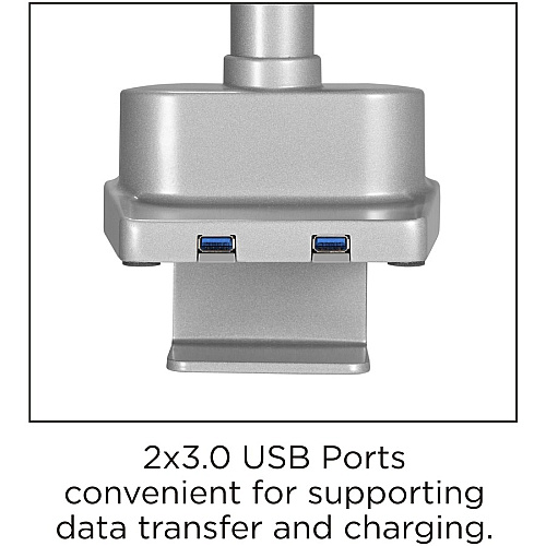 Lorell Mounting Arm for Monitor - Gray Height Adjustable - 3 Display(s) Supported - 15.40 lb Load Capacity - 75 x 75, 100 x 100 - 1 Each (LLR99804)
