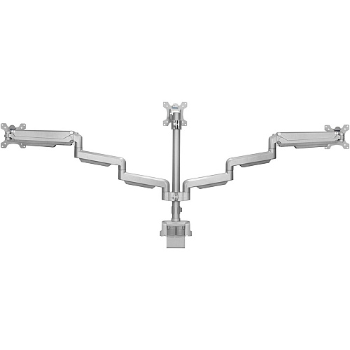 Lorell Mounting Arm for Monitor - Gray Height Adjustable - 3 Display(s) Supported - 15.40 lb Load Capacity - 75 x 75, 100 x 100 - 1 Each (LLR99804)