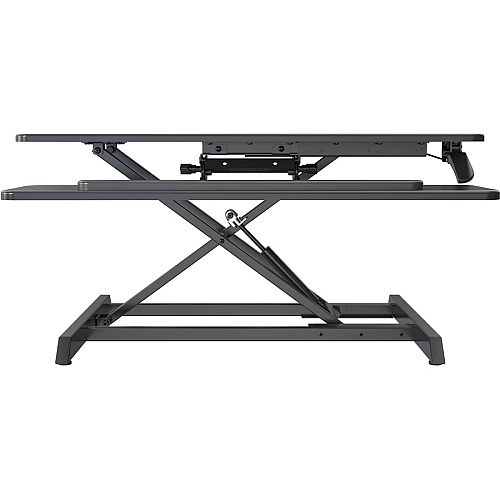Lorell Large Monitor Desk Riser 37.40 lb Load Capacity - 19.63" Height x 35.38" Width x 19.25" Depth - Desk - Polyvinyl Chloride (PVC), Medium Density Fiberboard (MDF) - Black (LLR99555)