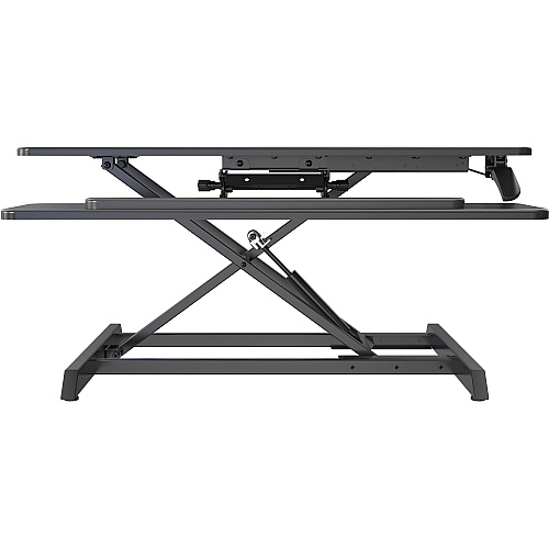 Lorell Large Monitor Desk Riser 37.40 lb Load Capacity - 19.63" Height x 35.38" Width x 19.25" Depth - Desk - Polyvinyl Chloride (PVC), Medium Density Fiberboard (MDF) - Black (LLR99555)