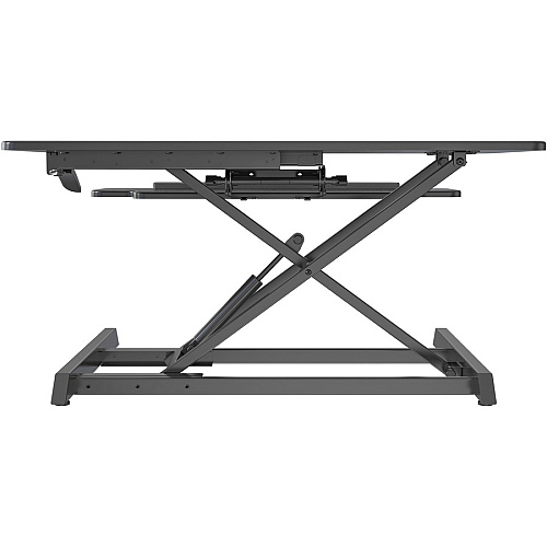 Lorell Large Monitor Desk Riser 37.40 lb Load Capacity - 19.63" Height x 35.38" Width x 19.25" Depth - Desk - Polyvinyl Chloride (PVC), Medium Density Fiberboard (MDF) - Black (LLR99555)