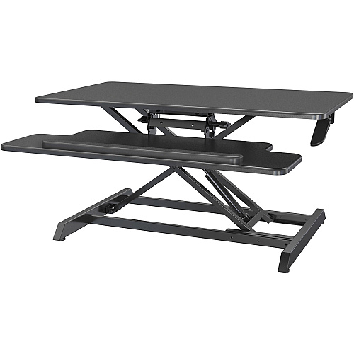 Lorell Large Monitor Desk Riser 37.40 lb Load Capacity - 19.63" Height x 35.38" Width x 19.25" Depth - Desk - Polyvinyl Chloride (PVC), Medium Density Fiberboard (MDF) - Black (LLR99555)