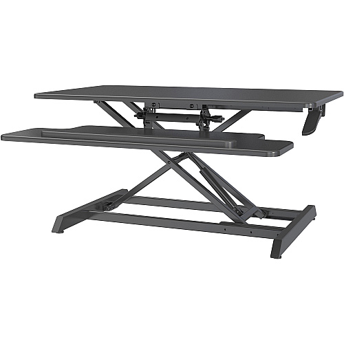 Lorell Large Monitor Desk Riser 37.40 lb Load Capacity - 19.63" Height x 35.38" Width x 19.25" Depth - Desk - Polyvinyl Chloride (PVC), Medium Density Fiberboard (MDF) - Black (LLR99555)