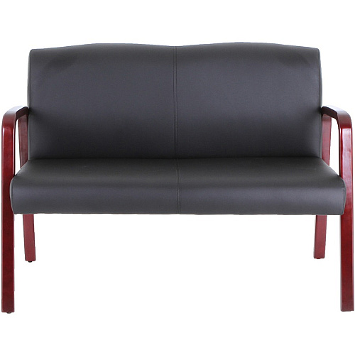 Lorell Upholstered Loveseat Wood Frame Material - Black Mahogany - Bonded Leather - Armrest - 1 Each (LLR40211)