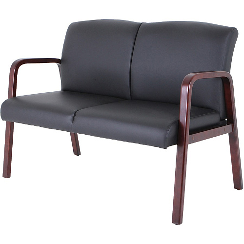 Lorell Upholstered Loveseat Wood Frame Material - Black Mahogany - Bonded Leather - Armrest - 1 Each (LLR40211)