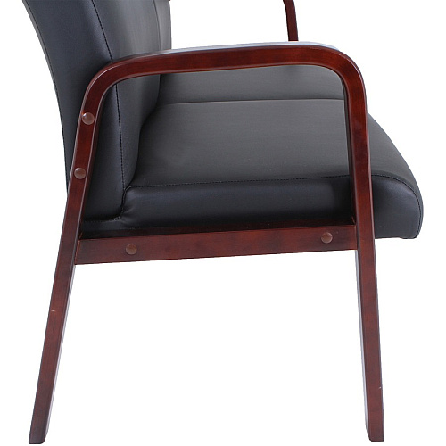 Lorell Upholstered Loveseat Wood Frame Material - Black Mahogany - Bonded Leather - Armrest - 1 Each (LLR40211)