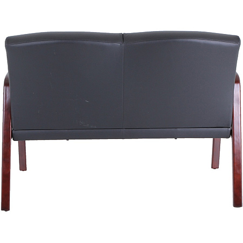 Lorell Upholstered Loveseat Wood Frame Material - Black Mahogany - Bonded Leather - Armrest - 1 Each (LLR40211)