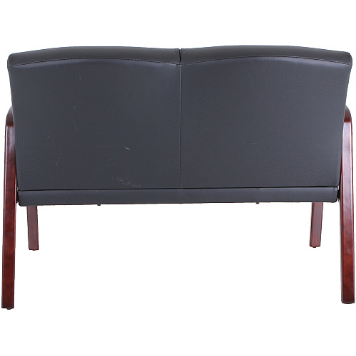 Lorell Upholstered Loveseat Wood Frame Material - Black Mahogany - Bonded Leather - Armrest - 1 Each (LLR40211)