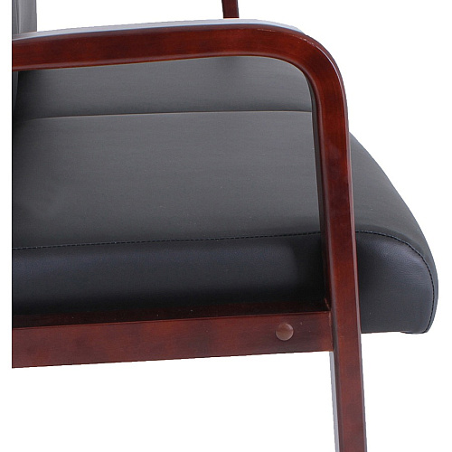 Lorell Upholstered Loveseat Wood Frame Material - Black Mahogany - Bonded Leather - Armrest - 1 Each (LLR40211)