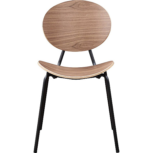Lorell Bentwood Cafe Chairs Plywood Seat Material - Plywood Back Material - Metal, Powder Coated Steel Frame Material - Walnut - 2 / Carton (LLR42962)