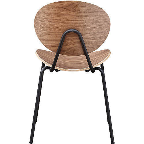 Lorell Bentwood Cafe Chairs Plywood Seat Material - Plywood Back Material - Metal, Powder Coated Steel Frame Material - Walnut - 2 / Carton (LLR42962)