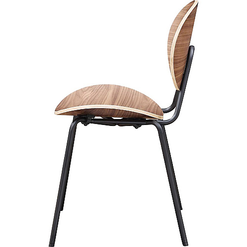 Lorell Bentwood Cafe Chairs Plywood Seat Material - Plywood Back Material - Metal, Powder Coated Steel Frame Material - Walnut - 2 / Carton (LLR42962)