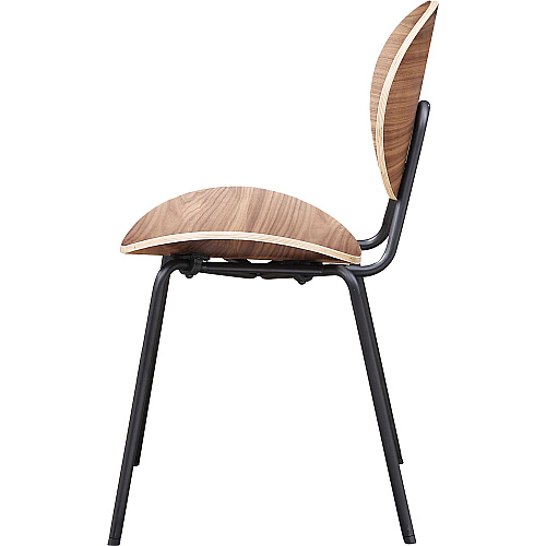 Lorell Bentwood Cafe Chairs Plywood Seat Material - Plywood Back Material - Metal, Powder Coated Steel Frame Material - Walnut - 2 / Carton (LLR42962)