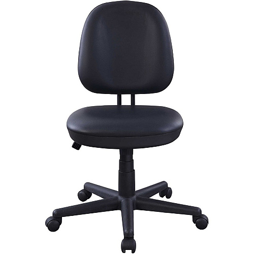 Lorell Vinyl Contoured Task Chair Vinyl Seat Material - Vinyl Back Material - 5-star Base - Black - Plastic - 1 Each (LLR84875)