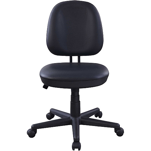 Lorell Vinyl Contoured Task Chair Vinyl Seat Material - Vinyl Back Material - 5-star Base - Black - Plastic - 1 Each (LLR84875)