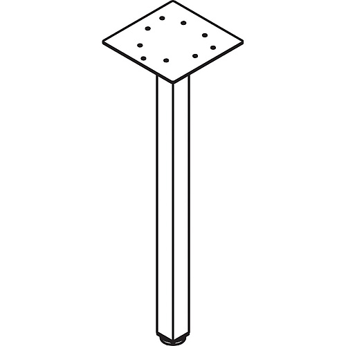 Lorell Relevance Series Offset Square Leg Powder Coated Silver Square Leg Base - 28.50" Height x 7.87" Width - Assembly Required - 1 Each (LLR16250)