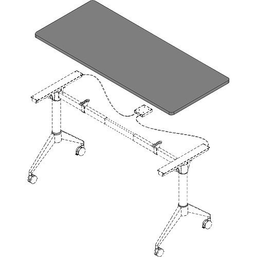 Lorell Training Tabletop Gray Rectangle Top - 60" Table Top Length x 24" Table Top Width x 1" Table Top Thickness - Assembly Required - Particleboard, Melamine Top Material - 1 Each (LLR62596)