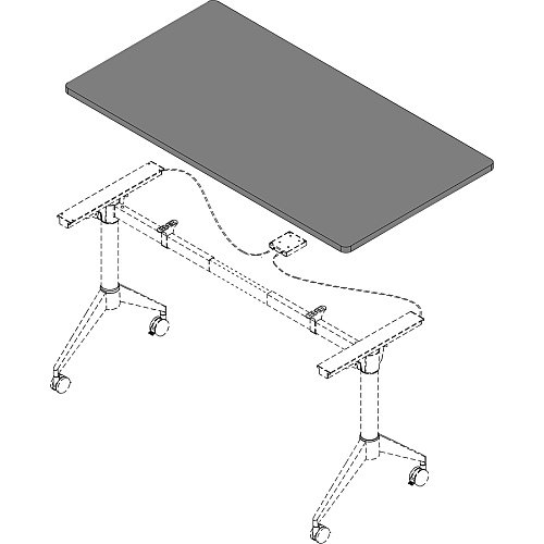 Lorell Training Tabletop Gray Rectangle Top - 60" Table Top Length x 30" Table Top Width x 1" Table Top Thickness - Assembly Required - Particleboard, Melamine Top Material - 1 Each (LLR62558)