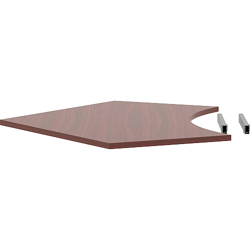 Lorell Relevance Series Curve Worksurface for 120 Workstations Mahogany Rectangle Top - Contemporary Style - 47.25" Table Top Length x 34.13" Table Top Width x 1" Table Top Thickness - Assembly Required - 1 Each (LLR16248)