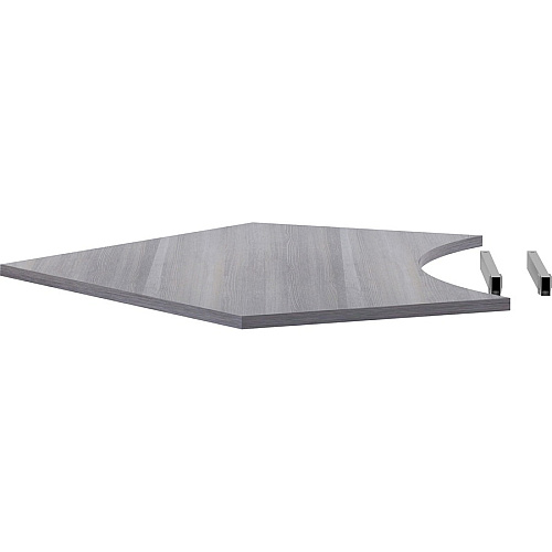 Lorell Relevance Series Curve Worksurface for 120 Workstations Weathered Charcoal Laminate Rectangle Top - Contemporary Style - 47.25" Table Top Length x 34.13" Table Top Width x 1" Table Top Thickness - Assembly Required - 1 Each (LLR16249)
