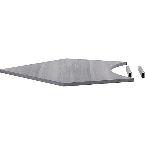 Lorell Relevance Series Curve Worksurface for 120 Workstations Weathered Charcoal Laminate Rectangle Top - Contemporary Style - 47.25" Table Top Length x 34.13" Table Top Width x 1" Table Top Thickness - Assembly Required - 1 Each (LLR16249)