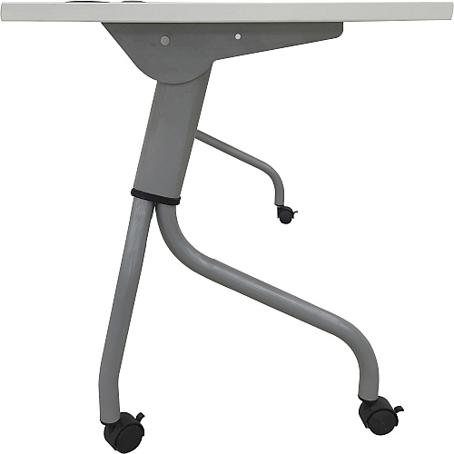 Lorell Flip Top Training Table White Rectangle Top - Silver Folding Base - 4 Legs - 23.60" Table Top Length x 48" Table Top Width - 29.50" Height - Assembly Required - Melamine Top Material - 1 Each (LLR60745)