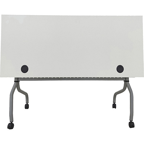 Lorell Flip Top Training Table White Rectangle Top - Silver Folding Base - 4 Legs - 23.60" Table Top Length x 48" Table Top Width - 29.50" Height - Assembly Required - Melamine Top Material - 1 Each (LLR60745)