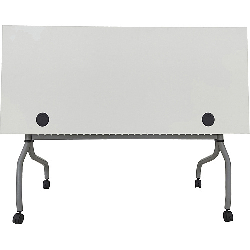 Lorell Flip Top Training Table White Rectangle Top - Silver Folding Base - 4 Legs - 23.60" Table Top Length x 48" Table Top Width - 29.50" Height - Assembly Required - Melamine Top Material - 1 Each (LLR60745)