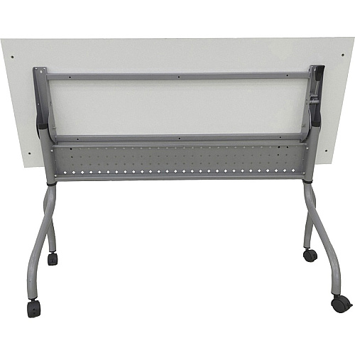 Lorell Flip Top Training Table White Top - Silver Base - 4 Legs - 23.60" Table Top Length x 60" Table Top Width - 29.50" Height - Assembly Required - Melamine Top Material - 1 Each (LLR60744)