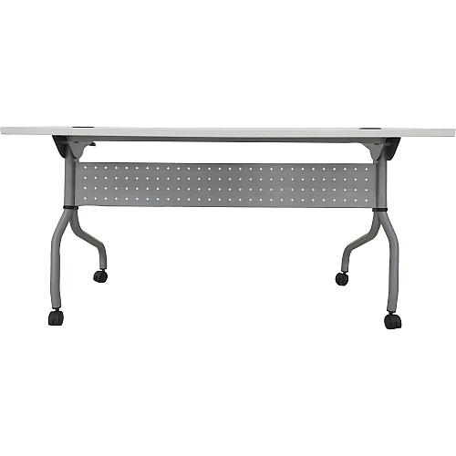 Lorell Flip Top Training Table White Top - Silver Base - 4 Legs - 23.60" Table Top Length x 60" Table Top Width - 29.50" Height - Assembly Required - Melamine Top Material - 1 Each (LLR60744)
