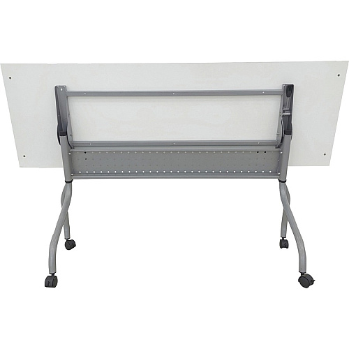 Lorell Flip Top Training Table White Top - Silver Base - 4 Legs - 23.60" Table Top Length x 72" Table Top Width - 29.50" Height - Assembly Required - Melamine Top Material - 1 Each (LLR60743)