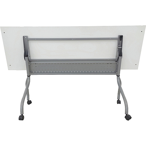Lorell Flip Top Training Table White Top - Silver Base - 4 Legs - 23.60" Table Top Length x 72" Table Top Width - 29.50" Height - Assembly Required - Melamine Top Material - 1 Each (LLR60743)