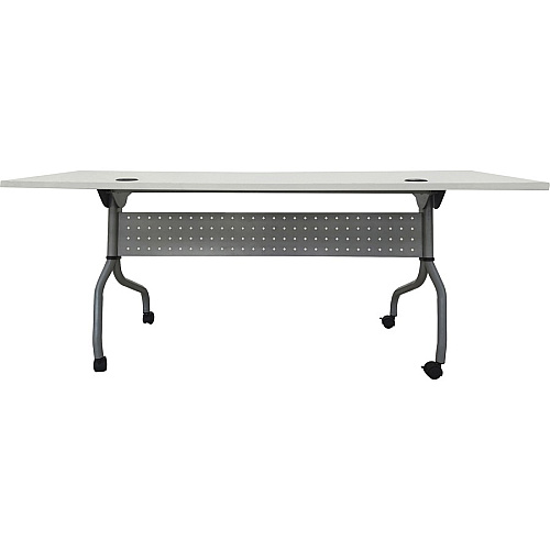 Lorell Flip Top Training Table White Top - Silver Base - 4 Legs - 23.60" Table Top Length x 72" Table Top Width - 29.50" Height - Assembly Required - Melamine Top Material - 1 Each (LLR60743)