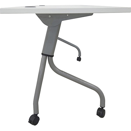 Lorell Flip Top Training Table White Top - Silver Base - 4 Legs - 23.60" Table Top Length x 72" Table Top Width - 29.50" Height - Assembly Required - Melamine Top Material - 1 Each (LLR60743)