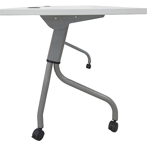 Lorell Flip Top Training Table White Top - Silver Base - 4 Legs - 23.60" Table Top Length x 72" Table Top Width - 29.50" Height - Assembly Required - Melamine Top Material - 1 Each (LLR60743)