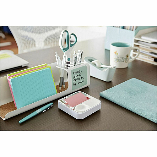 Post-it&reg; Greener Dispenser Notes 3" Flag/Note Width x 3" Flag/Note Length - Square - 100 Sheets per Pad - Positively Pink, Fresh Mint, Moonstone - Paper - Self-stick, Removable, Recyclable, Pop-up, Residue-free, Eco-friendly - Recycled -  (R330RP18CP)