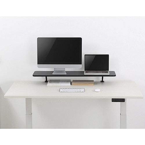 Kantek Monitor Stand 40 lb Load Capacity - 5.10" Height x 39.40" Width x 10.20" Depth - Desk - Black - For Monitor, Supplies, File - Sturdy (DS920)