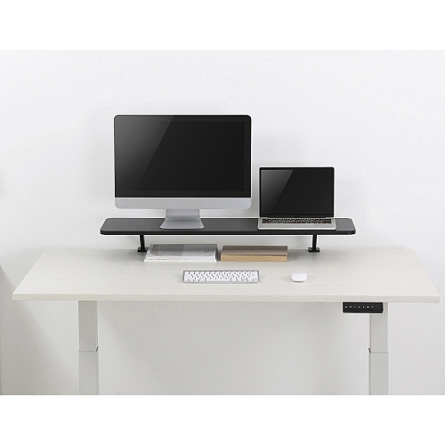 Kantek Monitor Stand 40 lb Load Capacity - 5.10" Height x 39.40" Width x 10.20" Depth - Desk - Black - For Monitor, Supplies, File - Sturdy (DS920)