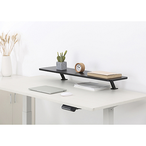 Kantek Monitor Stand 40 lb Load Capacity - 5.10" Height x 39.40" Width x 10.20" Depth - Desk - Black - For Monitor, Supplies, File - Sturdy (DS920)