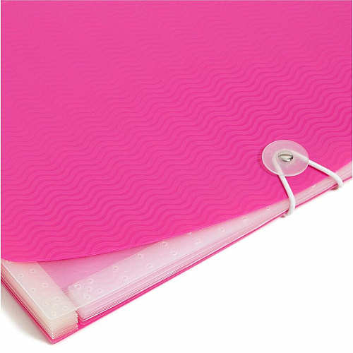 Smead Letter Expanding File 8 1/2" x 11" - 7 Pocket(s) - 6 Divider(s) - Pink, Clear - 1 Each (70874)