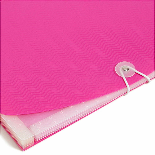 Smead Letter Expanding File 8 1/2" x 11" - 7 Pocket(s) - 6 Divider(s) - Pink, Clear - 1 Each (70874)